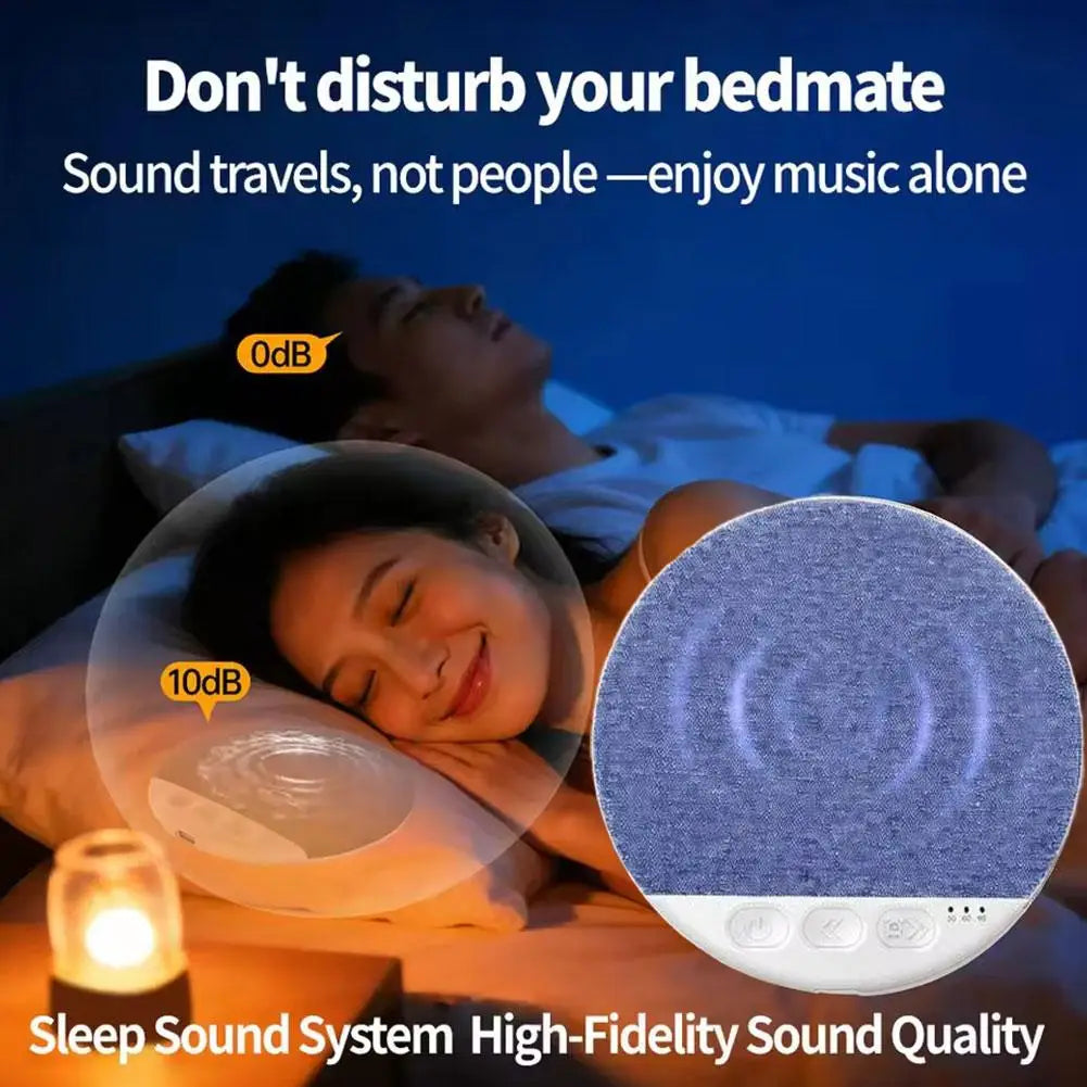 Mini Sleeping Bluetooth 5.4 Speaker Under Pillow Sound Machine With White Noise, 30/60/90 Min Timers, HiFi Stereo Sound