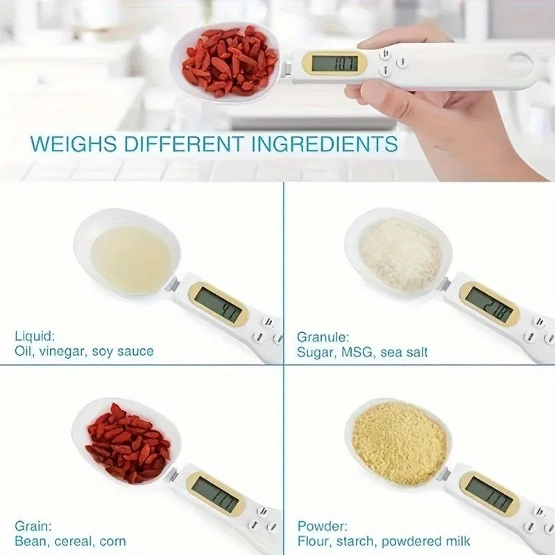 Digital Measuring Spoon with Clear Display - Portable Scale Spoon for Pet Food, Tea, Milk Powder - Kitchen and Dorm Restaurant